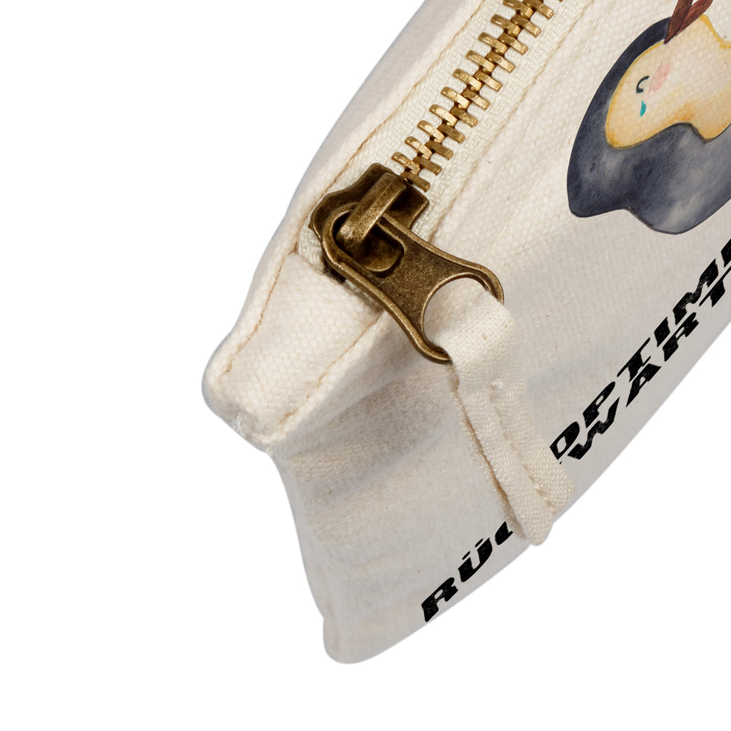 Schminktasche Pinguin lachend Schminktasche, Kosmetiktasche, Kosmetikbeutel, Stiftemäppchen, Etui, Federmappe, Makeup, XXL, Schminketui, Kosmetiketui, Schlamperetui, Pinguin, Pinguine, lustiger Spruch, Optimismus, Fröhlich, Lachen, Humor, Fröhlichkeit