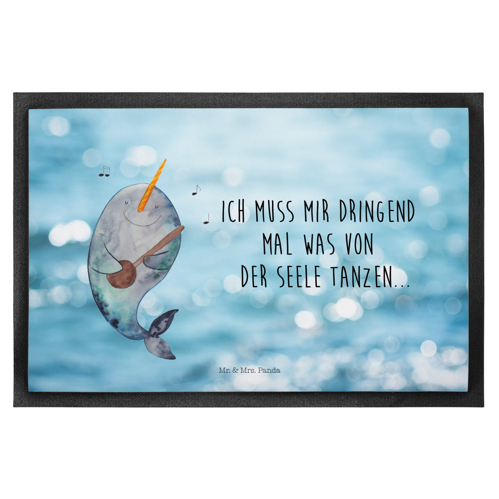 Fußmatte Narwal Gitarre Narwal, Wal, Tanzen, Probleme, Problemlösung, Frust, Gespräche, Gitarre Türvorleger, Schmutzmatte, Fußabtreter, Matte, Schmutzfänger, Fußabstreifer, Schmutzfangmatte, Türmatte, Motivfußmatte,  Haustürmatte, Vorleger  Meerestiere, Meer, Urlaub