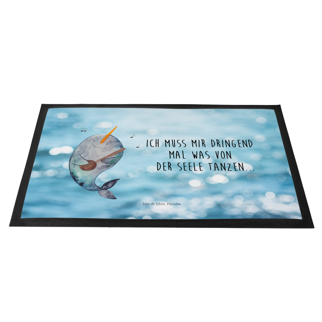 Fußmatte Narwal Gitarre Narwal, Wal, Tanzen, Probleme, Problemlösung, Frust, Gespräche, Gitarre Türvorleger, Schmutzmatte, Fußabtreter, Matte, Schmutzfänger, Fußabstreifer, Schmutzfangmatte, Türmatte, Motivfußmatte,  Haustürmatte, Vorleger  Meerestiere, Meer, Urlaub