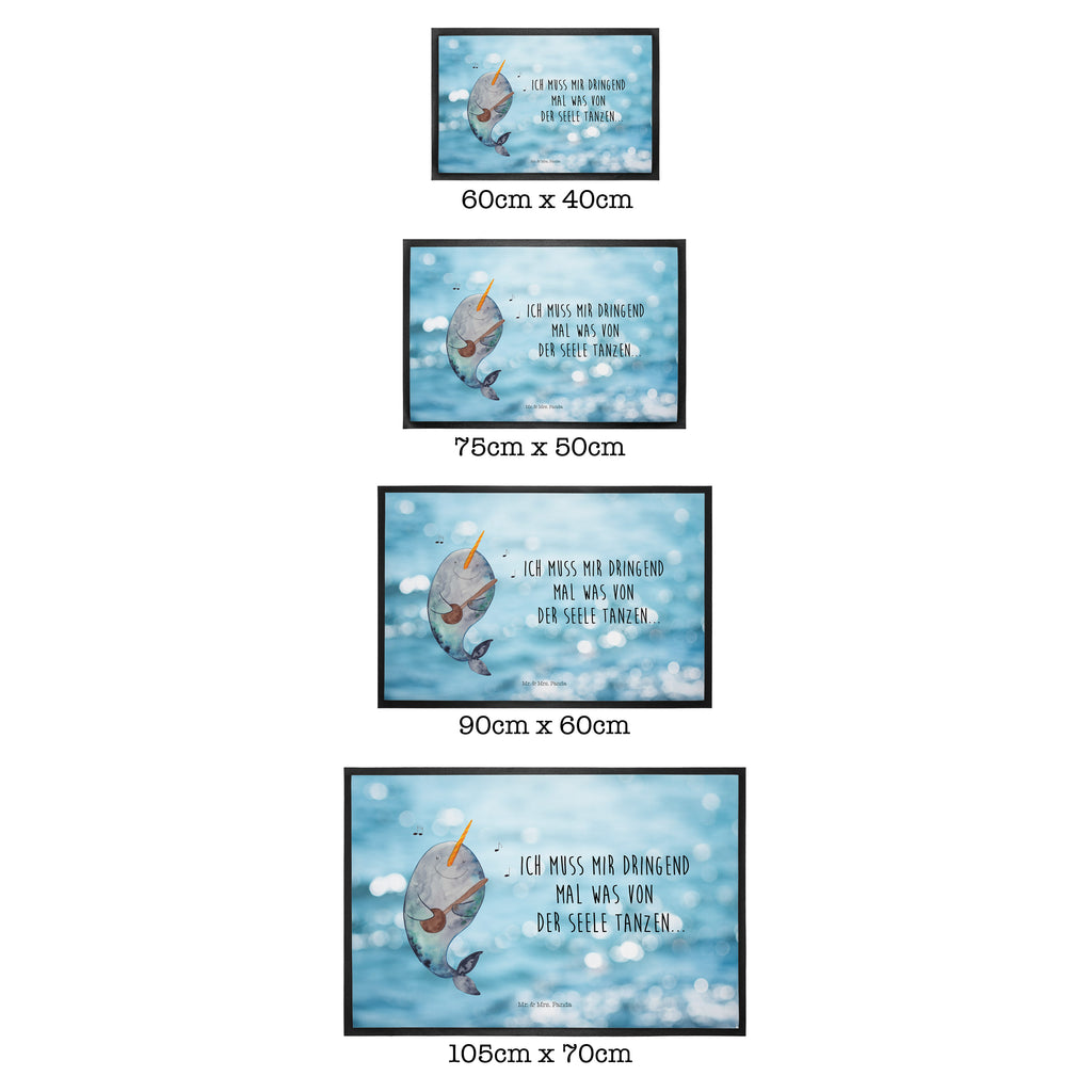 Fußmatte Narwal Gitarre Narwal, Wal, Tanzen, Probleme, Problemlösung, Frust, Gespräche, Gitarre Türvorleger, Schmutzmatte, Fußabtreter, Matte, Schmutzfänger, Fußabstreifer, Schmutzfangmatte, Türmatte, Motivfußmatte,  Haustürmatte, Vorleger  Meerestiere, Meer, Urlaub