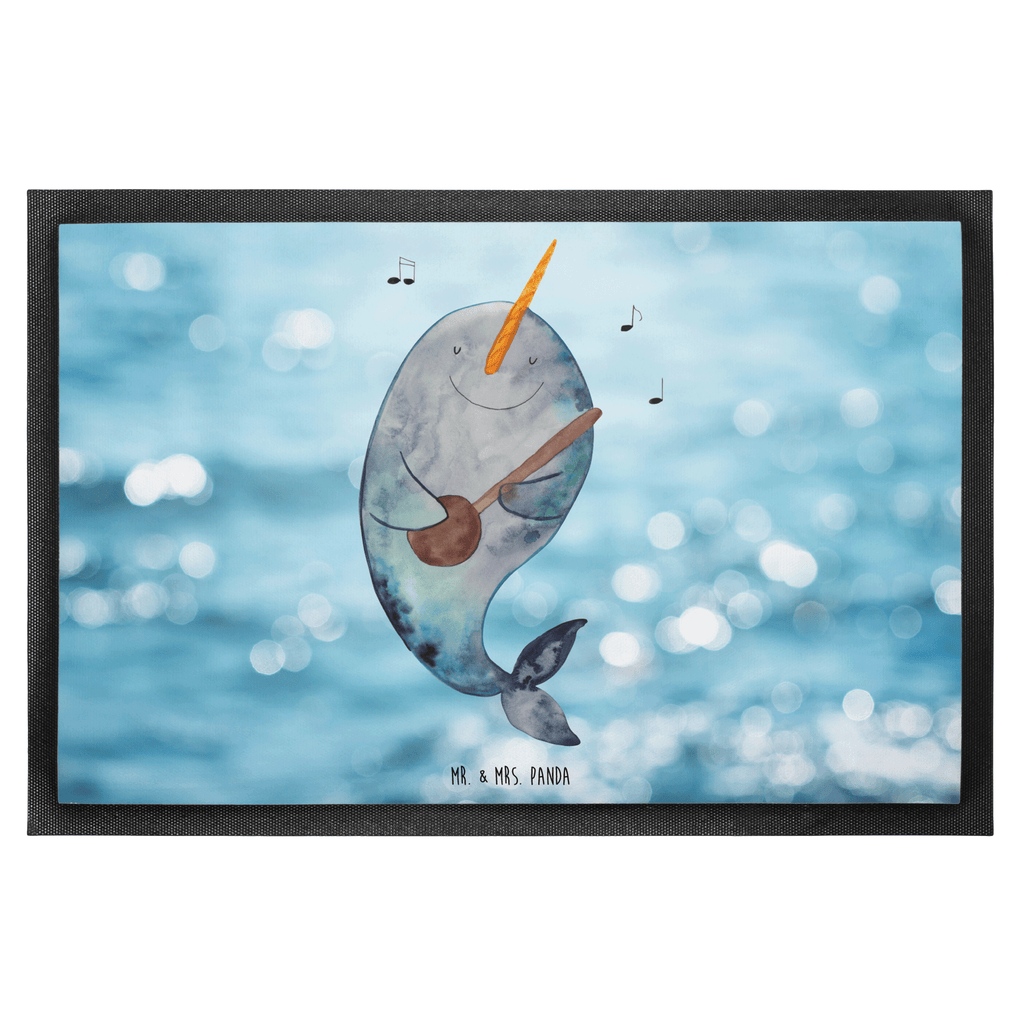 Fußmatte Narwal Gitarre Narwal, Wal, Tanzen, Probleme, Problemlösung, Frust, Gespräche, Gitarre Türvorleger, Schmutzmatte, Fußabtreter, Matte, Schmutzfänger, Fußabstreifer, Schmutzfangmatte, Türmatte, Motivfußmatte,  Haustürmatte, Vorleger  Meerestiere, Meer, Urlaub