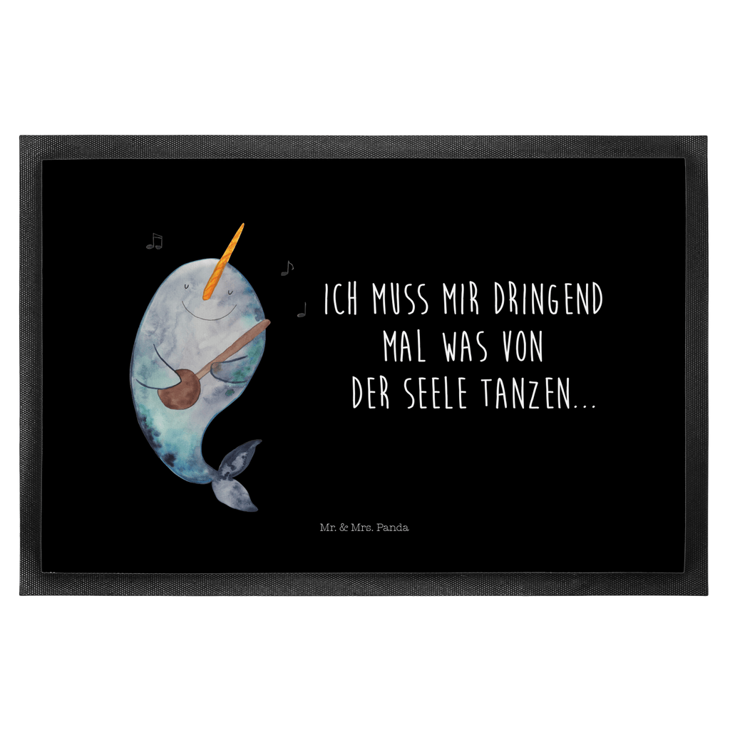 Fußmatte Narwal Gitarre Narwal, Wal, Tanzen, Probleme, Problemlösung, Frust, Gespräche, Gitarre Türvorleger, Schmutzmatte, Fußabtreter, Matte, Schmutzfänger, Fußabstreifer, Schmutzfangmatte, Türmatte, Motivfußmatte,  Haustürmatte, Vorleger  Meerestiere, Meer, Urlaub