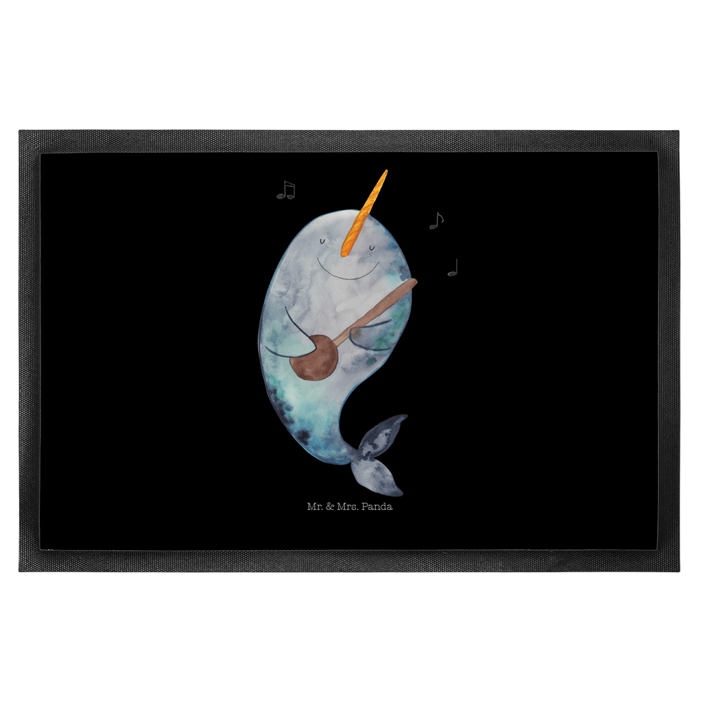 Fußmatte Narwal Gitarre Narwal, Wal, Tanzen, Probleme, Problemlösung, Frust, Gespräche, Gitarre Türvorleger, Schmutzmatte, Fußabtreter, Matte, Schmutzfänger, Fußabstreifer, Schmutzfangmatte, Türmatte, Motivfußmatte,  Haustürmatte, Vorleger  Meerestiere, Meer, Urlaub