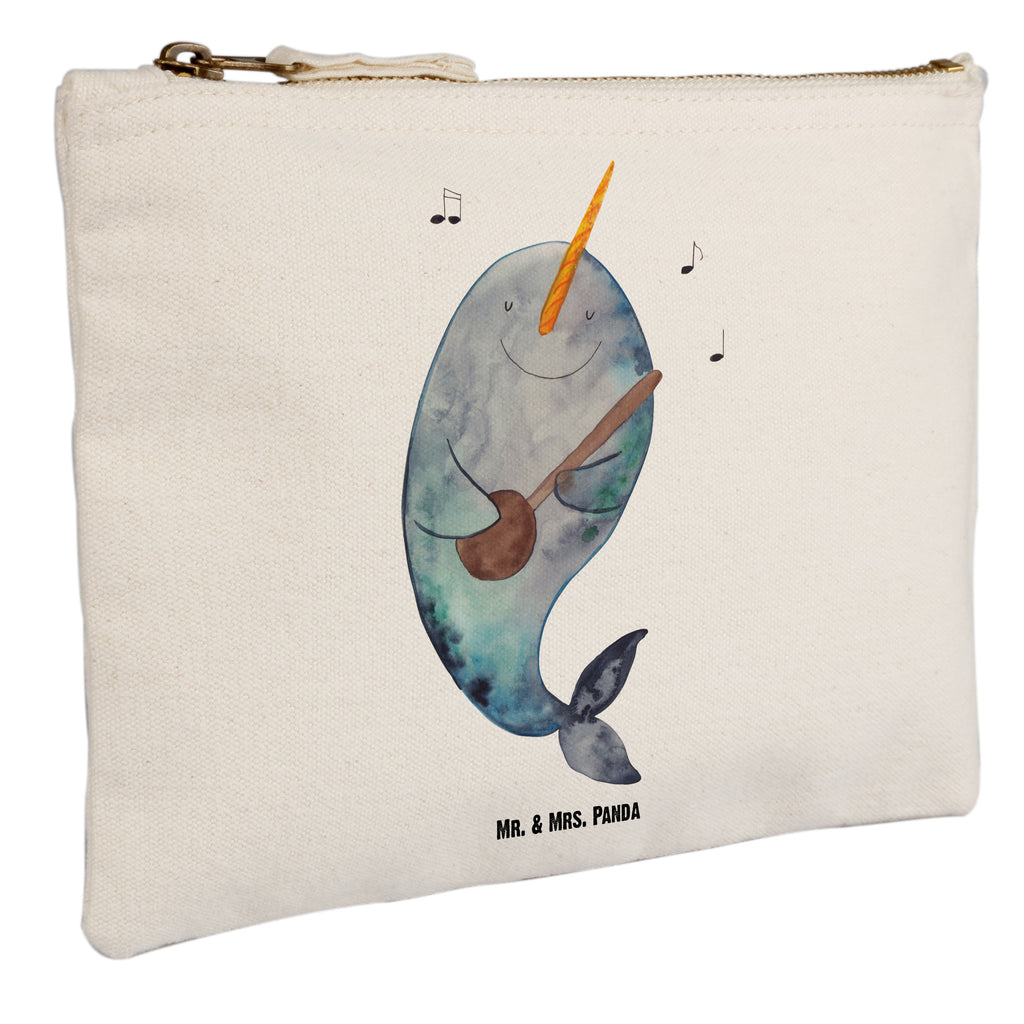 Schminktasche Narwal Gitarre Schminktasche, Kosmetiktasche, Kosmetikbeutel, Stiftemäppchen, Etui, Federmappe, Makeup, XXL, Schminketui, Kosmetiketui, Schlamperetui, Meerestiere, Meer, Urlaub, Narwal, Wal, Tanzen, Probleme, Problemlösung, Frust, Gespräche, Gitarre