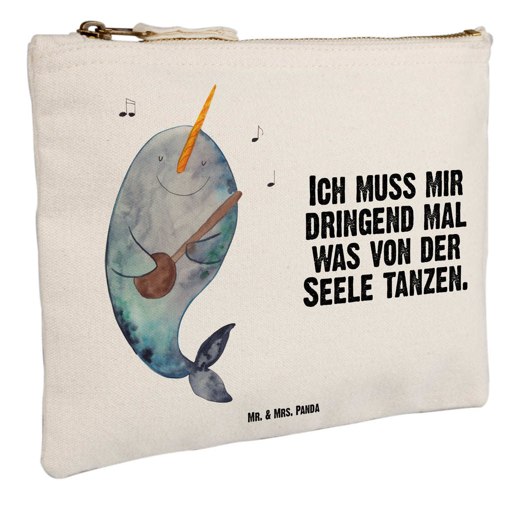 Schminktasche Narwal Gitarre Schminktasche, Kosmetiktasche, Kosmetikbeutel, Stiftemäppchen, Etui, Federmappe, Makeup, XXL, Schminketui, Kosmetiketui, Schlamperetui, Meerestiere, Meer, Urlaub, Narwal, Wal, Tanzen, Probleme, Problemlösung, Frust, Gespräche, Gitarre
