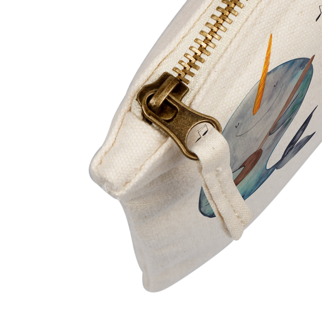 Schminktasche Narwal Gitarre Schminktasche, Kosmetiktasche, Kosmetikbeutel, Stiftemäppchen, Etui, Federmappe, Makeup, XXL, Schminketui, Kosmetiketui, Schlamperetui, Meerestiere, Meer, Urlaub, Narwal, Wal, Tanzen, Probleme, Problemlösung, Frust, Gespräche, Gitarre