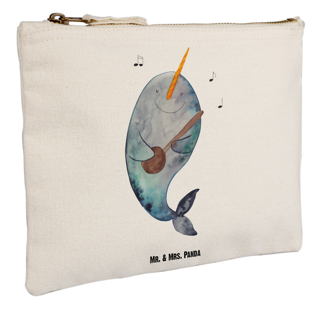 Schminktasche Narwal Gitarre Schminktasche, Kosmetiktasche, Kosmetikbeutel, Stiftemäppchen, Etui, Federmappe, Makeup, XXL, Schminketui, Kosmetiketui, Schlamperetui, Meerestiere, Meer, Urlaub, Narwal, Wal, Tanzen, Probleme, Problemlösung, Frust, Gespräche, Gitarre