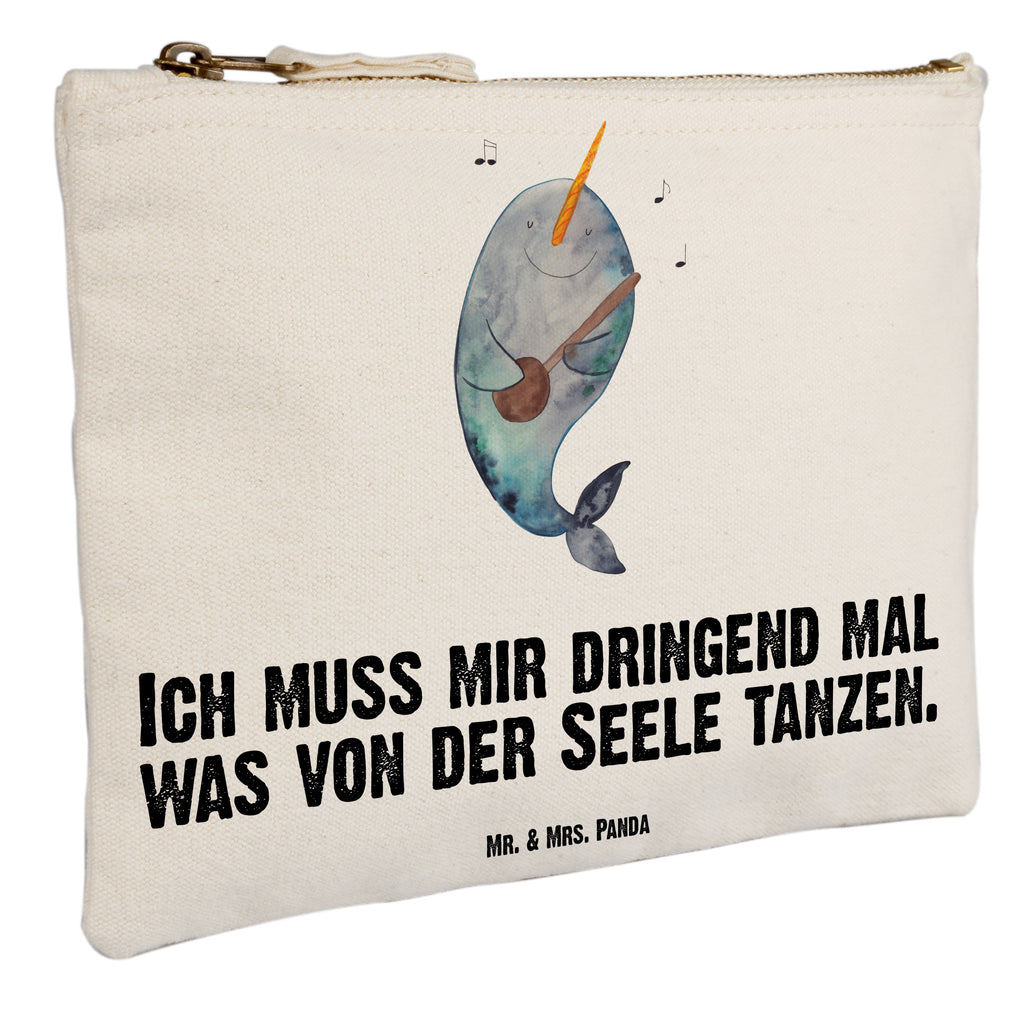 Schminktasche Narwal Gitarre Schminktasche, Kosmetiktasche, Kosmetikbeutel, Stiftemäppchen, Etui, Federmappe, Makeup, XXL, Schminketui, Kosmetiketui, Schlamperetui, Meerestiere, Meer, Urlaub, Narwal, Wal, Tanzen, Probleme, Problemlösung, Frust, Gespräche, Gitarre