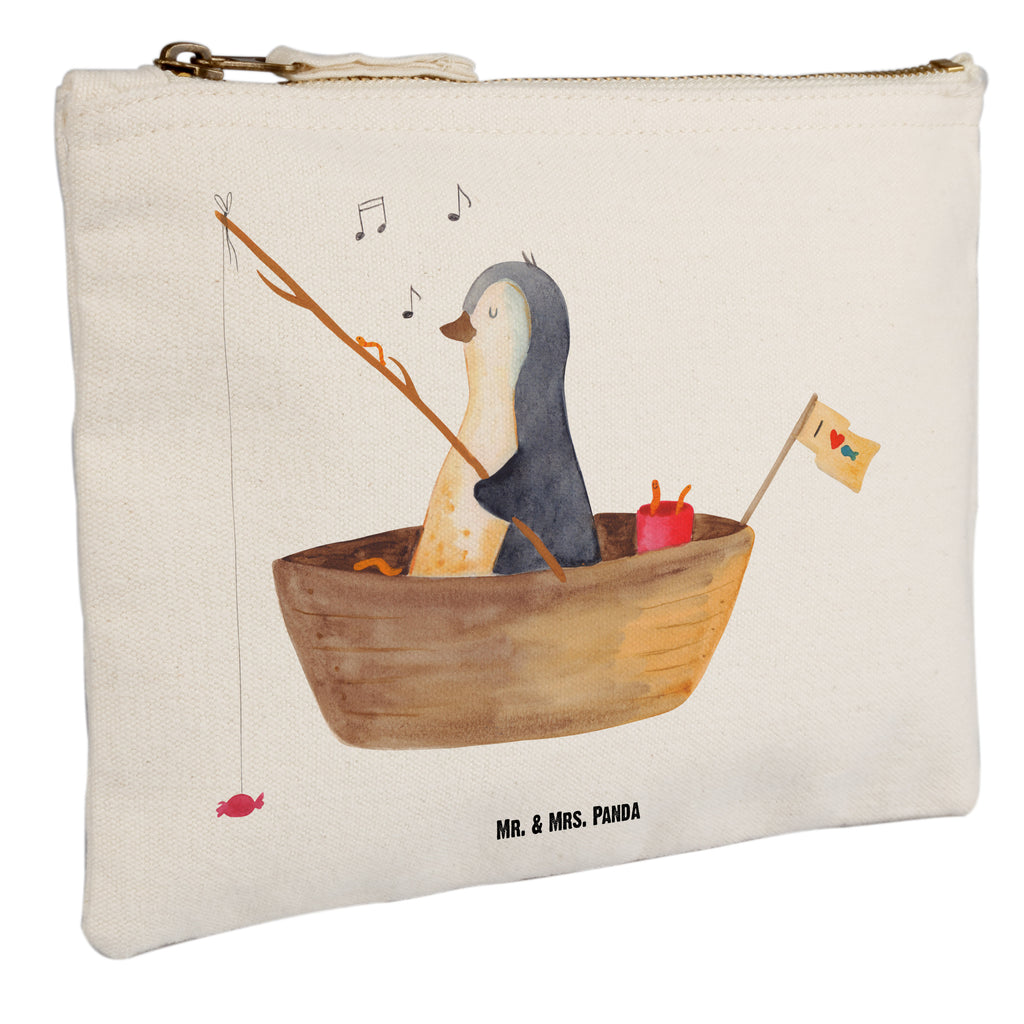 Schminktasche Pinguin Angelboot Schminktasche, Kosmetiktasche, Kosmetikbeutel, Stiftemäppchen, Etui, Federmappe, Makeup, XXL, Schminketui, Kosmetiketui, Schlamperetui, Pinguin, Pinguine, Angeln, Boot, Angelboot, Lebenslust, Leben, genießen, Motivation, Neustart, Neuanfang, Trennung, Scheidung, Geschenkidee Liebeskummer