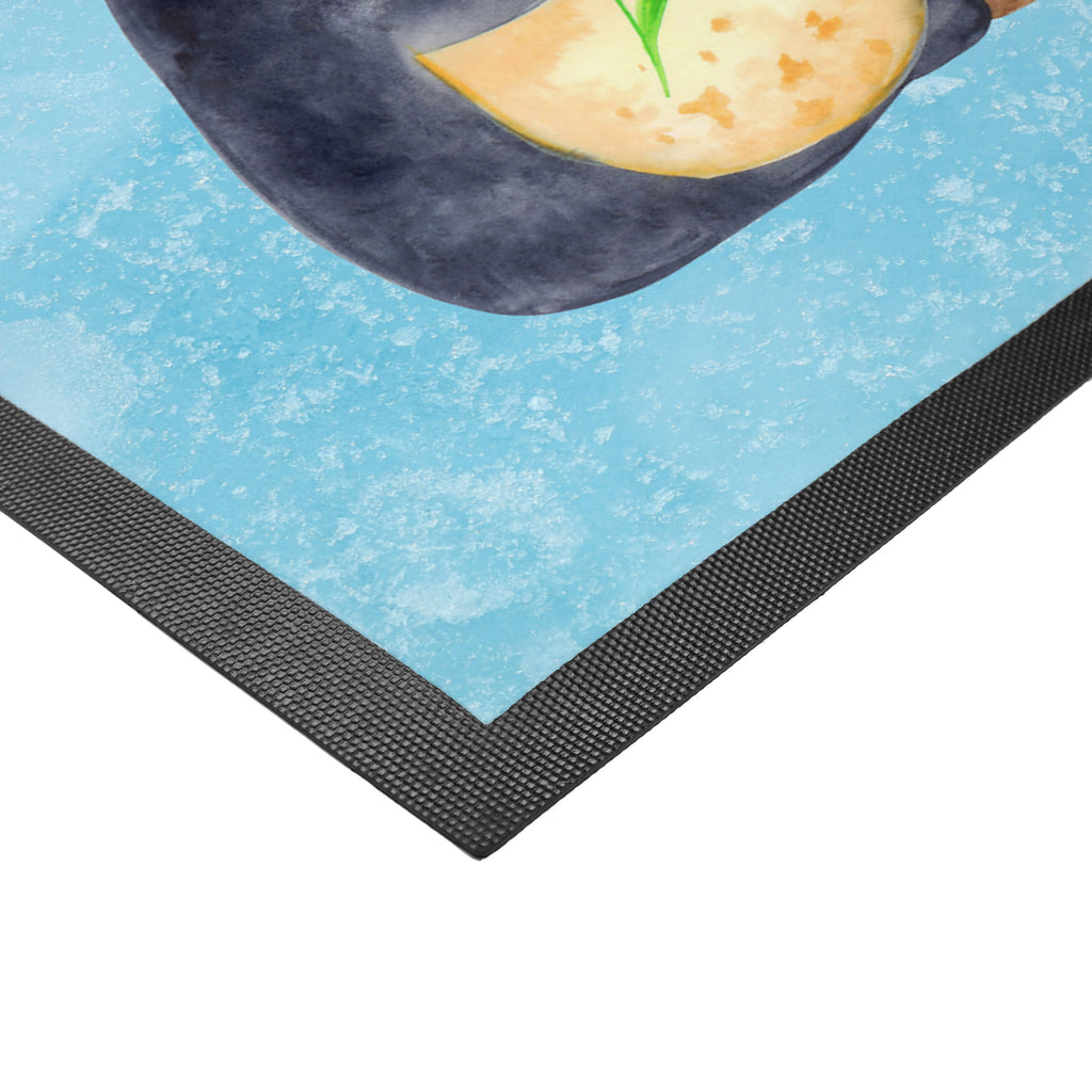 Fußmatte Pinguin Blumenkranz Türvorleger, Schmutzmatte, Fußabtreter, Matte, Schmutzfänger, Fußabstreifer, Schmutzfangmatte, Türmatte, Motivfußmatte, Haustürmatte, Vorleger, Pinguin, Pinguine, Blumenkranz, Universum, Leben, Wünsche, Ziele, Lebensziele, Motivation, Lebenslust, Liebeskummer, Geschenkidee