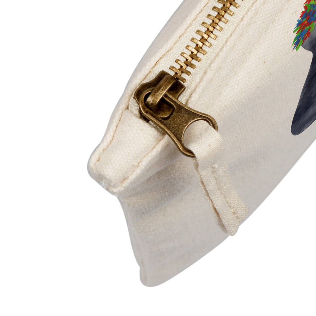 Schminktasche Pinguin Blumenkranz Schminktasche, Kosmetiktasche, Kosmetikbeutel, Stiftemäppchen, Etui, Federmappe, Makeup, XXL, Schminketui, Kosmetiketui, Schlamperetui, Pinguin, Pinguine, Blumenkranz, Universum, Leben, Wünsche, Ziele, Lebensziele, Motivation, Lebenslust, Liebeskummer, Geschenkidee