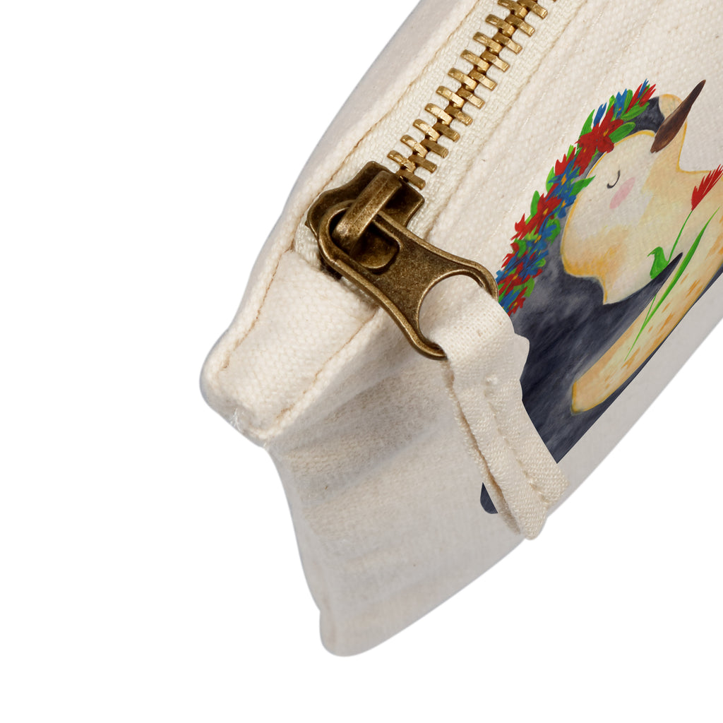 Schminktasche Pinguin Blumenkranz Schminktasche, Kosmetiktasche, Kosmetikbeutel, Stiftemäppchen, Etui, Federmappe, Makeup, XXL, Schminketui, Kosmetiketui, Schlamperetui, Pinguin, Pinguine, Blumenkranz, Universum, Leben, Wünsche, Ziele, Lebensziele, Motivation, Lebenslust, Liebeskummer, Geschenkidee