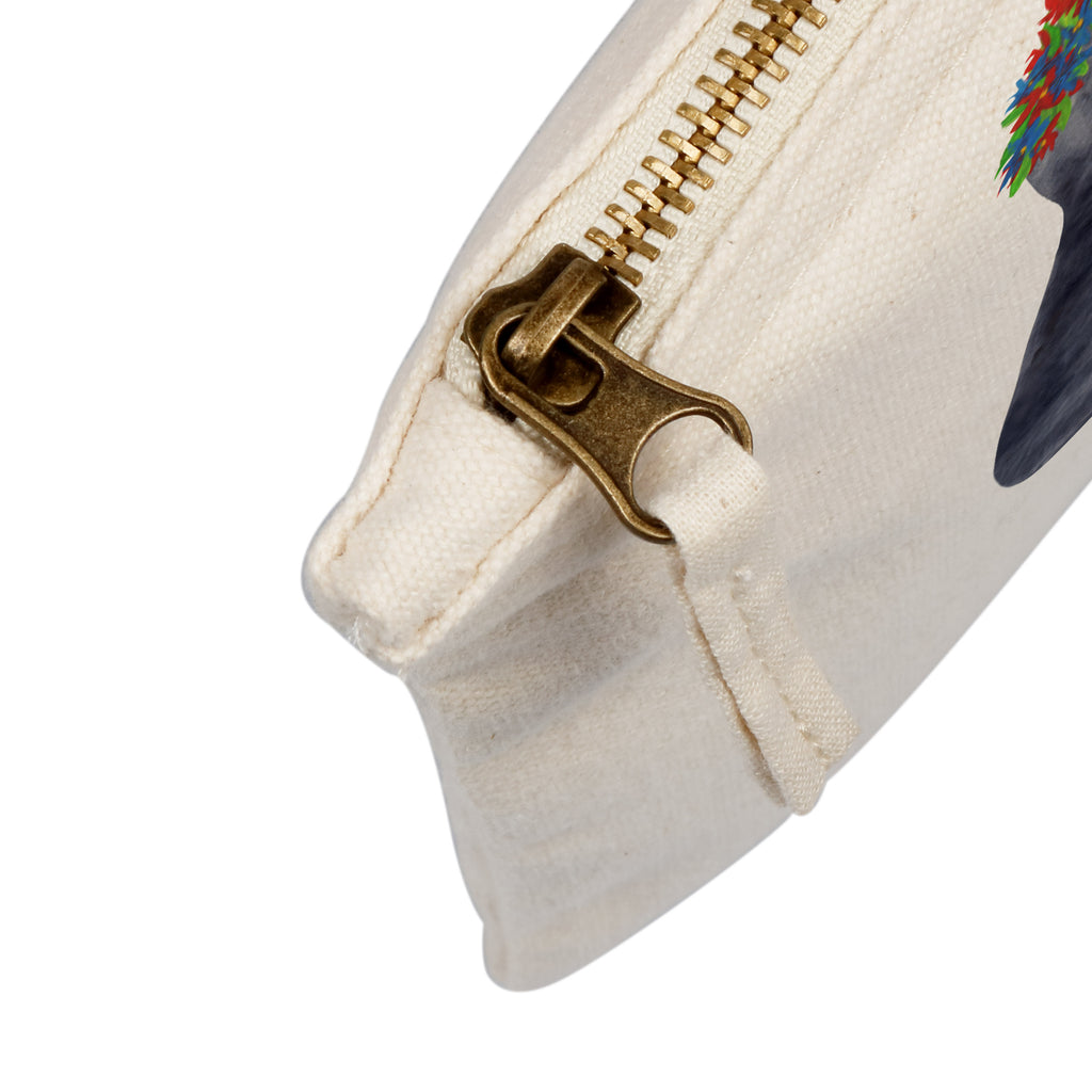 Schminktasche Pinguin Blumenkranz Schminktasche, Kosmetiktasche, Kosmetikbeutel, Stiftemäppchen, Etui, Federmappe, Makeup, XXL, Schminketui, Kosmetiketui, Schlamperetui, Pinguin, Pinguine, Blumenkranz, Universum, Leben, Wünsche, Ziele, Lebensziele, Motivation, Lebenslust, Liebeskummer, Geschenkidee