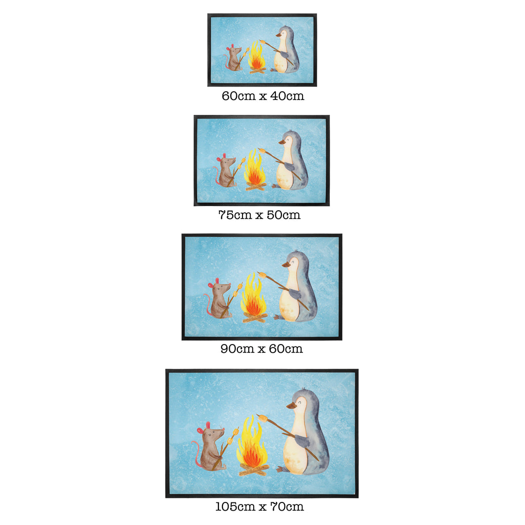 Fußmatte Pinguin Lagerfeuer Türvorleger, Schmutzmatte, Fußabtreter, Matte, Schmutzfänger, Fußabstreifer, Schmutzfangmatte, Türmatte, Motivfußmatte, Haustürmatte, Vorleger, Pinguin, Maus, Pinguine, Lagerfeuer, Leben, Arbeit, Job, Motivation, Büro, Büroalltag, Lebensspruch, Lebensmotivation, Neustart, Liebe, grillen, Feuer, Marshmallows