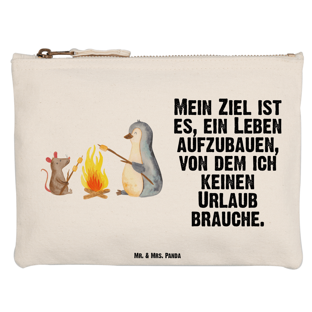 Schminktasche Pinguin Lagerfeuer Schminktasche, Kosmetiktasche, Kosmetikbeutel, Stiftemäppchen, Etui, Federmappe, Makeup, XXL, Schminketui, Kosmetiketui, Schlamperetui, Pinguin, Maus, Pinguine, Lagerfeuer, Leben, Arbeit, Job, Motivation, Büro, Büroalltag, Lebensspruch, Lebensmotivation, Neustart, Liebe, grillen, Feuer, Marshmallows