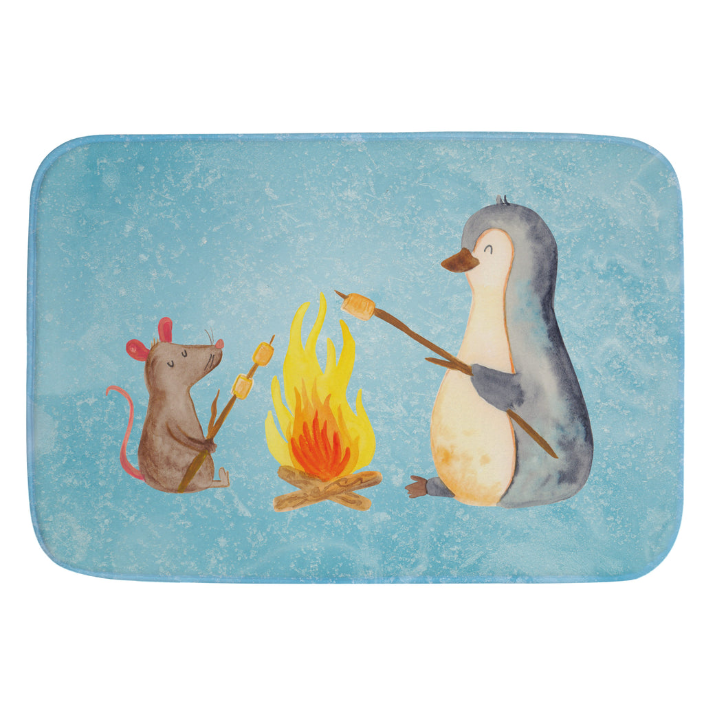 Badvorleger Pinguin Lagerfeuer Badematte, Badteppich, Duschvorleger, Badezimmerteppich, Badezimmermatte, Badvorleger, Duschmatte, Duschteppich, Pinguin, Maus, Pinguine, Lagerfeuer, Leben, Arbeit, Job, Motivation, Büro, Büroalltag, Lebensspruch, Lebensmotivation, Neustart, Liebe, grillen, Feuer, Marshmallows