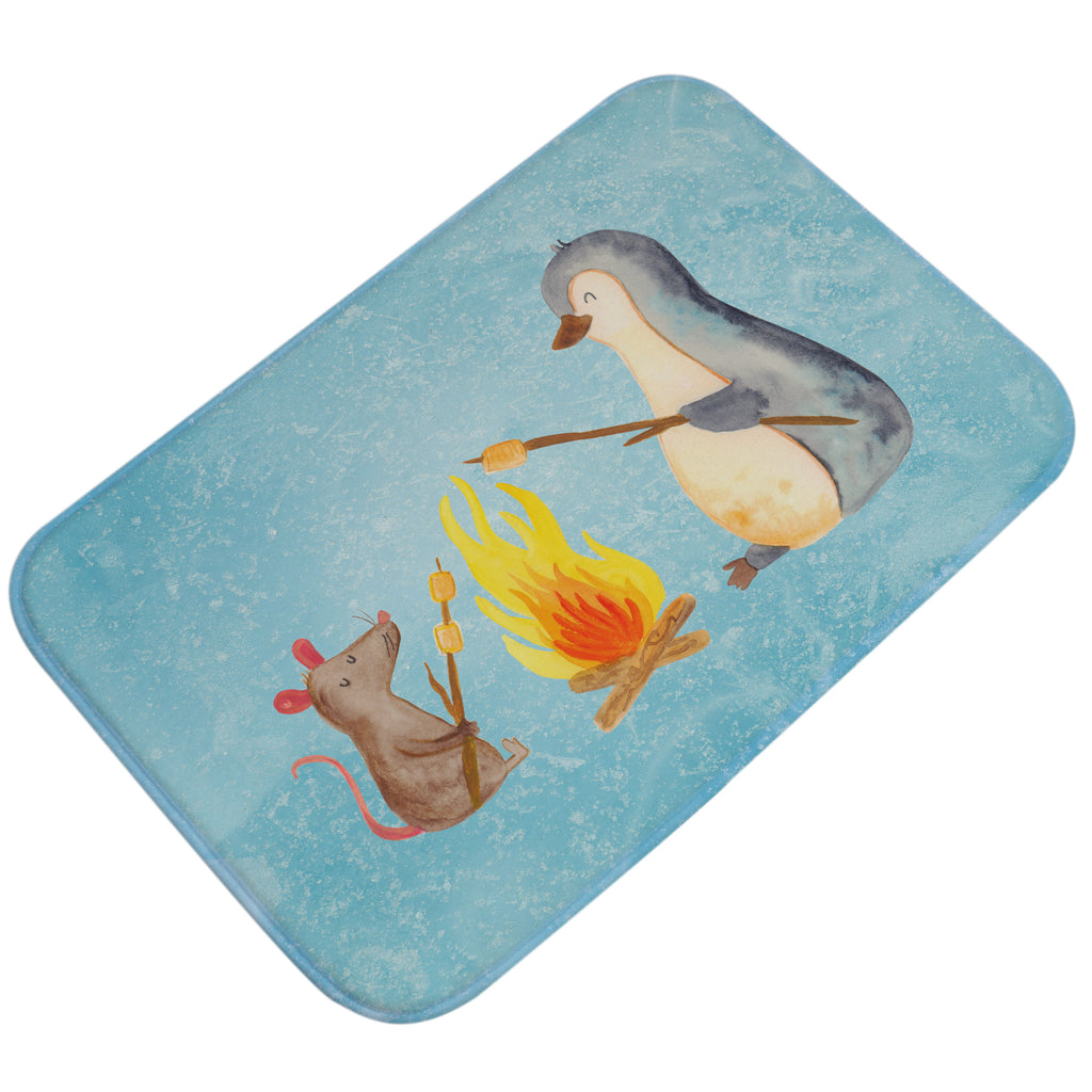 Badvorleger Pinguin Lagerfeuer Badematte, Badteppich, Duschvorleger, Badezimmerteppich, Badezimmermatte, Badvorleger, Duschmatte, Duschteppich, Pinguin, Maus, Pinguine, Lagerfeuer, Leben, Arbeit, Job, Motivation, Büro, Büroalltag, Lebensspruch, Lebensmotivation, Neustart, Liebe, grillen, Feuer, Marshmallows