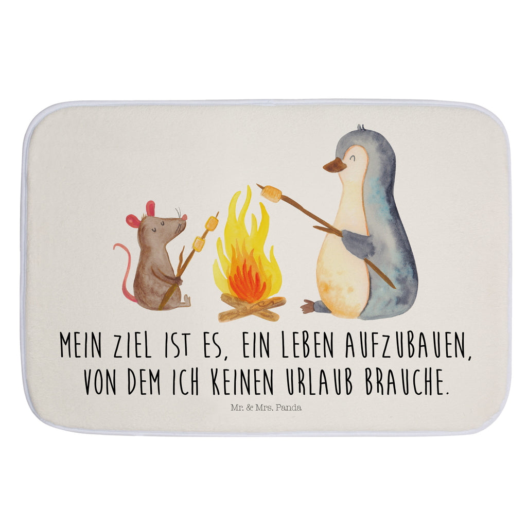 Badvorleger Pinguin Lagerfeuer Badematte, Badteppich, Duschvorleger, Badezimmerteppich, Badezimmermatte, Badvorleger, Duschmatte, Duschteppich, Pinguin, Maus, Pinguine, Lagerfeuer, Leben, Arbeit, Job, Motivation, Büro, Büroalltag, Lebensspruch, Lebensmotivation, Neustart, Liebe, grillen, Feuer, Marshmallows