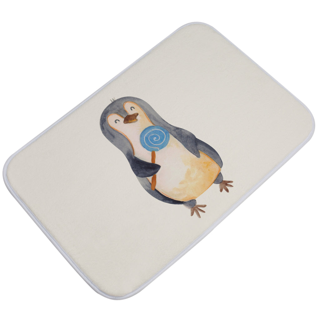 Badvorleger Pinguin Lolli Badematte, Badteppich, Duschvorleger, Badezimmerteppich, Badezimmermatte, Badvorleger, Duschmatte, Duschteppich, Pinguin, Pinguine, Lolli, Süßigkeiten, Blödsinn, Spruch, Rebell, Gauner, Ganove, Rabauke