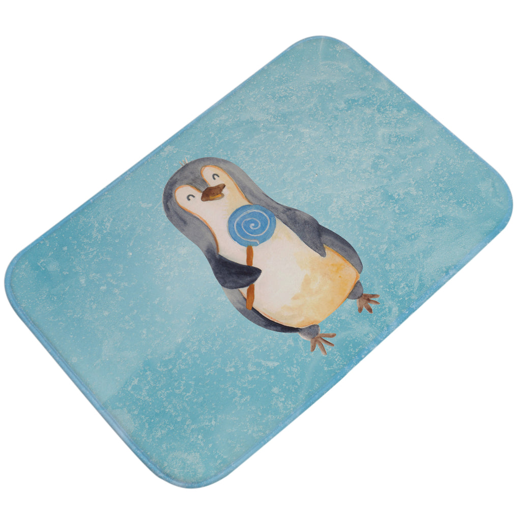 Badvorleger Pinguin Lolli Badematte, Badteppich, Duschvorleger, Badezimmerteppich, Badezimmermatte, Badvorleger, Duschmatte, Duschteppich, Pinguin, Pinguine, Lolli, Süßigkeiten, Blödsinn, Spruch, Rebell, Gauner, Ganove, Rabauke