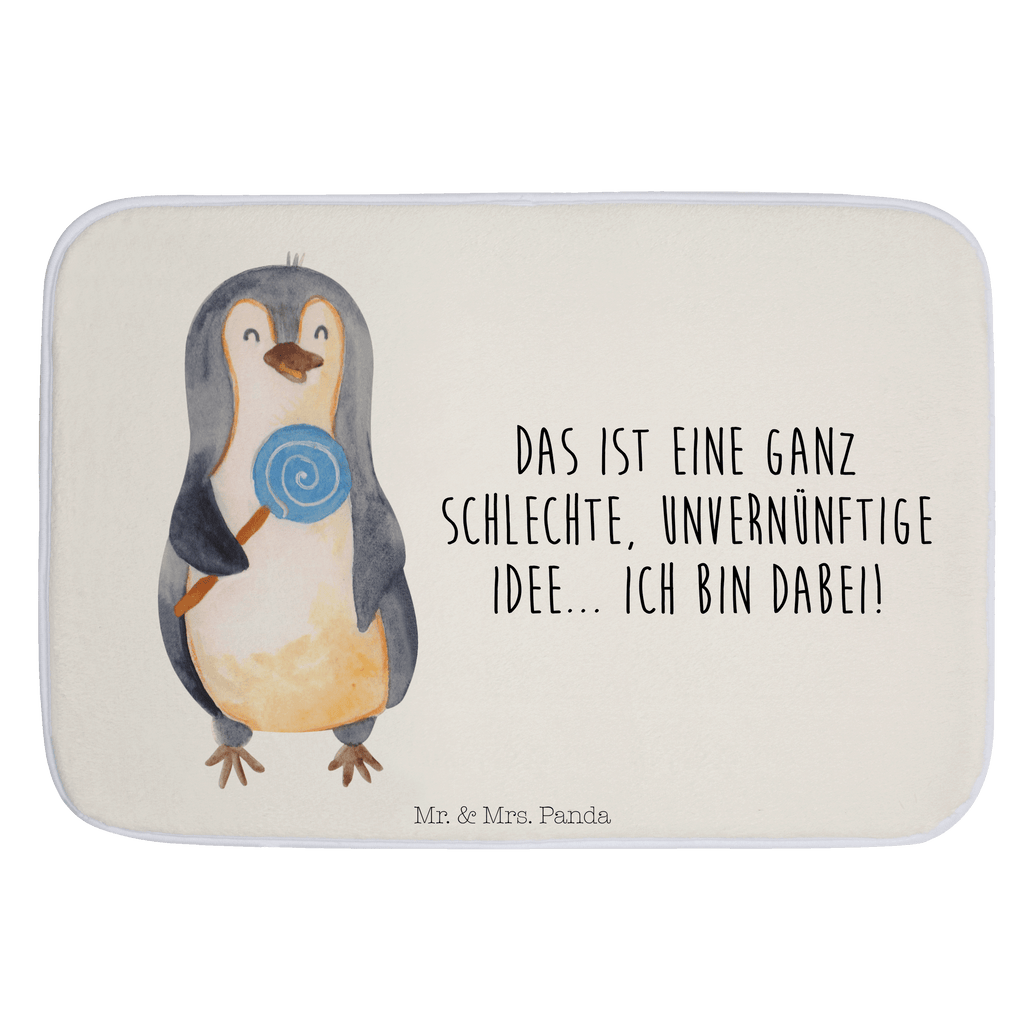 Badvorleger Pinguin Lolli Badematte, Badteppich, Duschvorleger, Badezimmerteppich, Badezimmermatte, Badvorleger, Duschmatte, Duschteppich, Pinguin, Pinguine, Lolli, Süßigkeiten, Blödsinn, Spruch, Rebell, Gauner, Ganove, Rabauke
