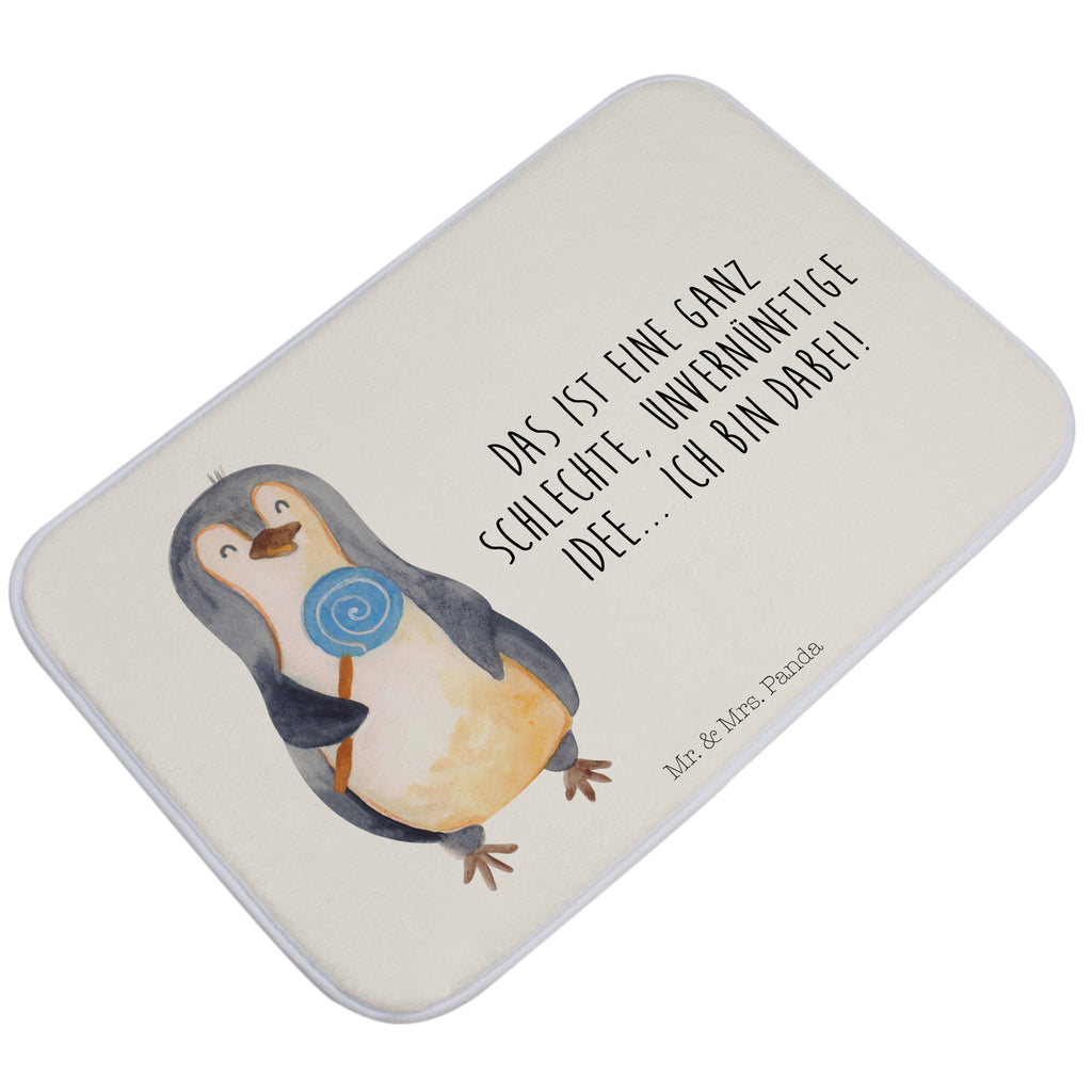Badvorleger Pinguin Lolli Badematte, Badteppich, Duschvorleger, Badezimmerteppich, Badezimmermatte, Badvorleger, Duschmatte, Duschteppich, Pinguin, Pinguine, Lolli, Süßigkeiten, Blödsinn, Spruch, Rebell, Gauner, Ganove, Rabauke