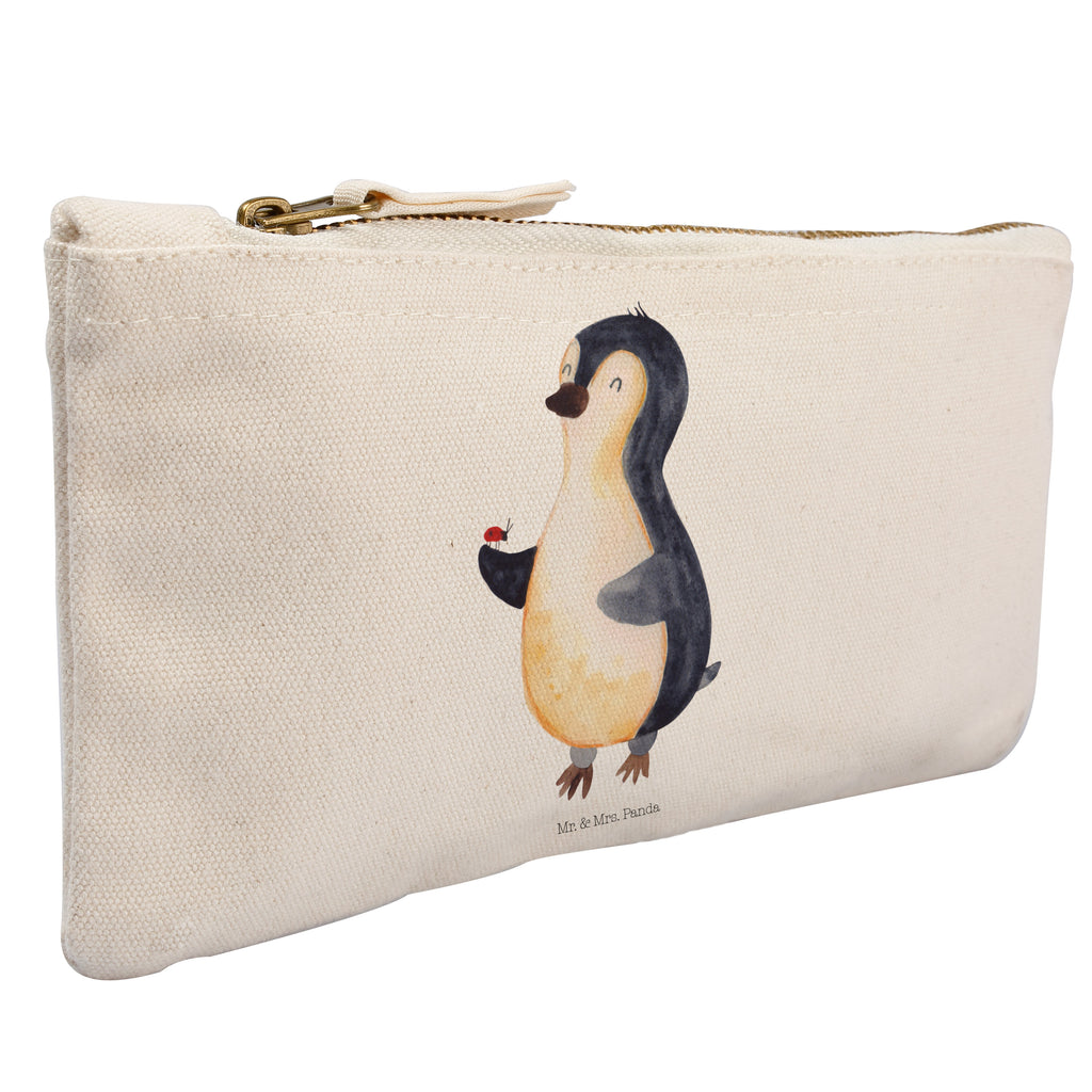 Schminktasche Pinguin Marienkäfer Schminktasche, Kosmetiktasche, Kosmetikbeutel, Stiftemäppchen, Etui, Federmappe, Makeup, XXL, Schminketui, Kosmetiketui, Schlamperetui, Pinguin, Pinguine, Marienkäfer, Liebe, Wunder, Glück, Freude, Lebensfreude