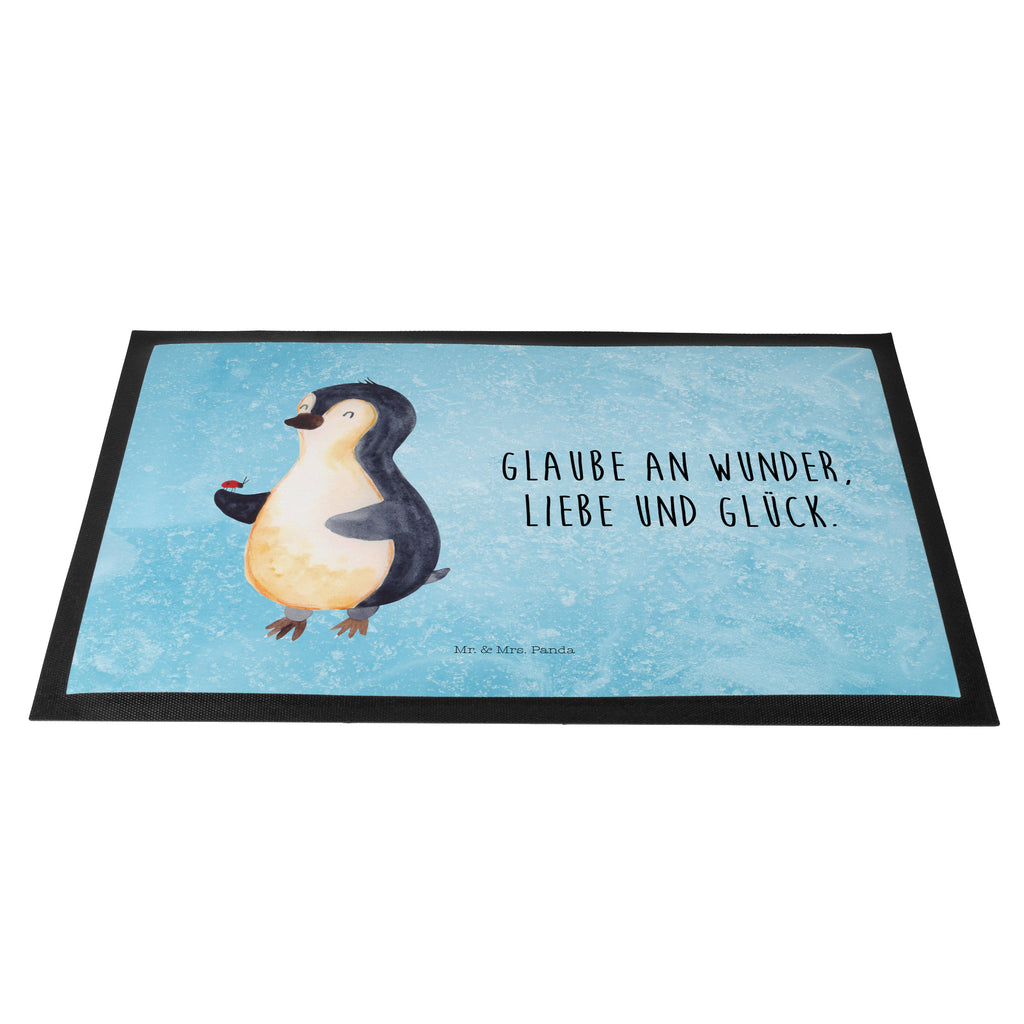 Fußmatte Pinguin Marienkäfer Türvorleger, Schmutzmatte, Fußabtreter, Matte, Schmutzfänger, Fußabstreifer, Schmutzfangmatte, Türmatte, Motivfußmatte, Haustürmatte, Vorleger, Pinguin, Pinguine, Marienkäfer, Liebe, Wunder, Glück, Freude, Lebensfreude