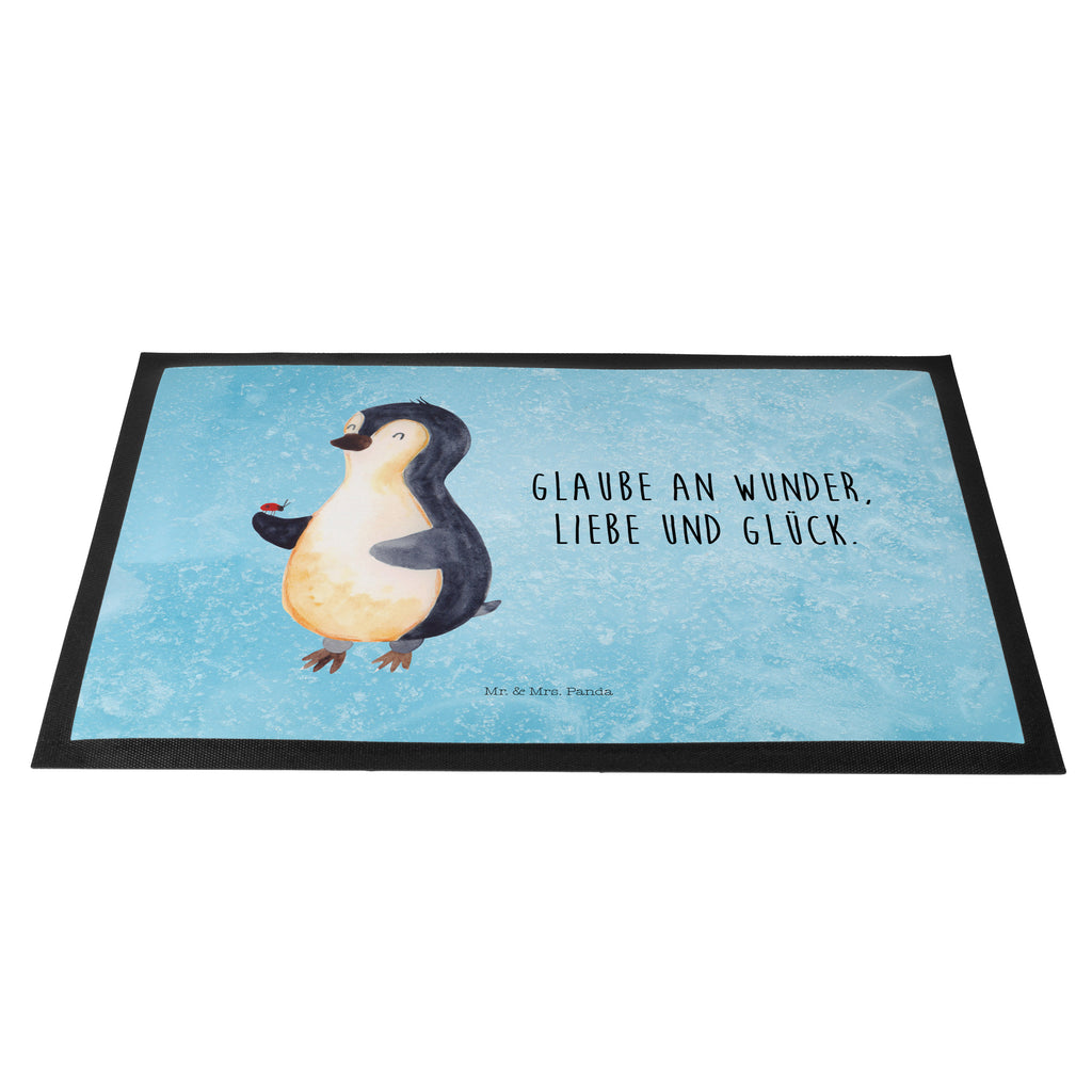 Fußmatte Pinguin Marienkäfer Türvorleger, Schmutzmatte, Fußabtreter, Matte, Schmutzfänger, Fußabstreifer, Schmutzfangmatte, Türmatte, Motivfußmatte, Haustürmatte, Vorleger, Pinguin, Pinguine, Marienkäfer, Liebe, Wunder, Glück, Freude, Lebensfreude