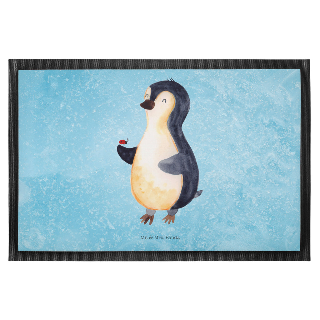 Fußmatte Pinguin Marienkäfer Türvorleger, Schmutzmatte, Fußabtreter, Matte, Schmutzfänger, Fußabstreifer, Schmutzfangmatte, Türmatte, Motivfußmatte, Haustürmatte, Vorleger, Pinguin, Pinguine, Marienkäfer, Liebe, Wunder, Glück, Freude, Lebensfreude