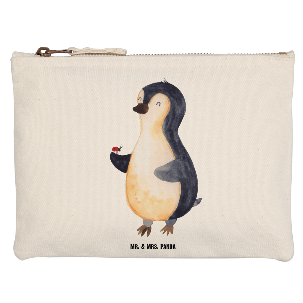 Schminktasche Pinguin Marienkäfer Schminktasche, Kosmetiktasche, Kosmetikbeutel, Stiftemäppchen, Etui, Federmappe, Makeup, XXL, Schminketui, Kosmetiketui, Schlamperetui, Pinguin, Pinguine, Marienkäfer, Liebe, Wunder, Glück, Freude, Lebensfreude