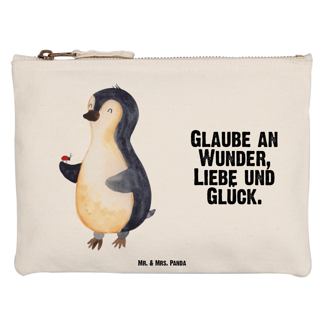 Schminktasche Pinguin Marienkäfer Schminktasche, Kosmetiktasche, Kosmetikbeutel, Stiftemäppchen, Etui, Federmappe, Makeup, XXL, Schminketui, Kosmetiketui, Schlamperetui, Pinguin, Pinguine, Marienkäfer, Liebe, Wunder, Glück, Freude, Lebensfreude