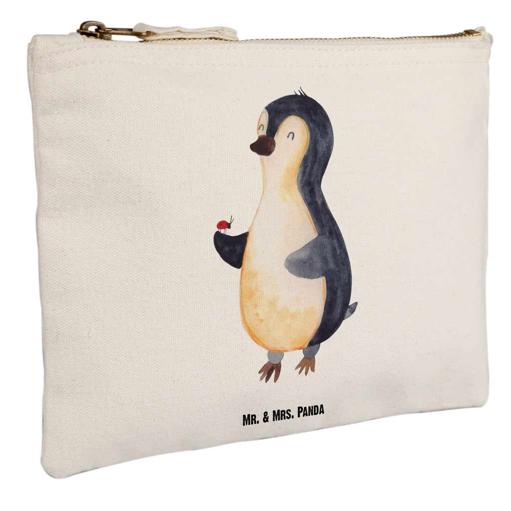 Schminktasche Pinguin Marienkäfer Schminktasche, Kosmetiktasche, Kosmetikbeutel, Stiftemäppchen, Etui, Federmappe, Makeup, XXL, Schminketui, Kosmetiketui, Schlamperetui, Pinguin, Pinguine, Marienkäfer, Liebe, Wunder, Glück, Freude, Lebensfreude