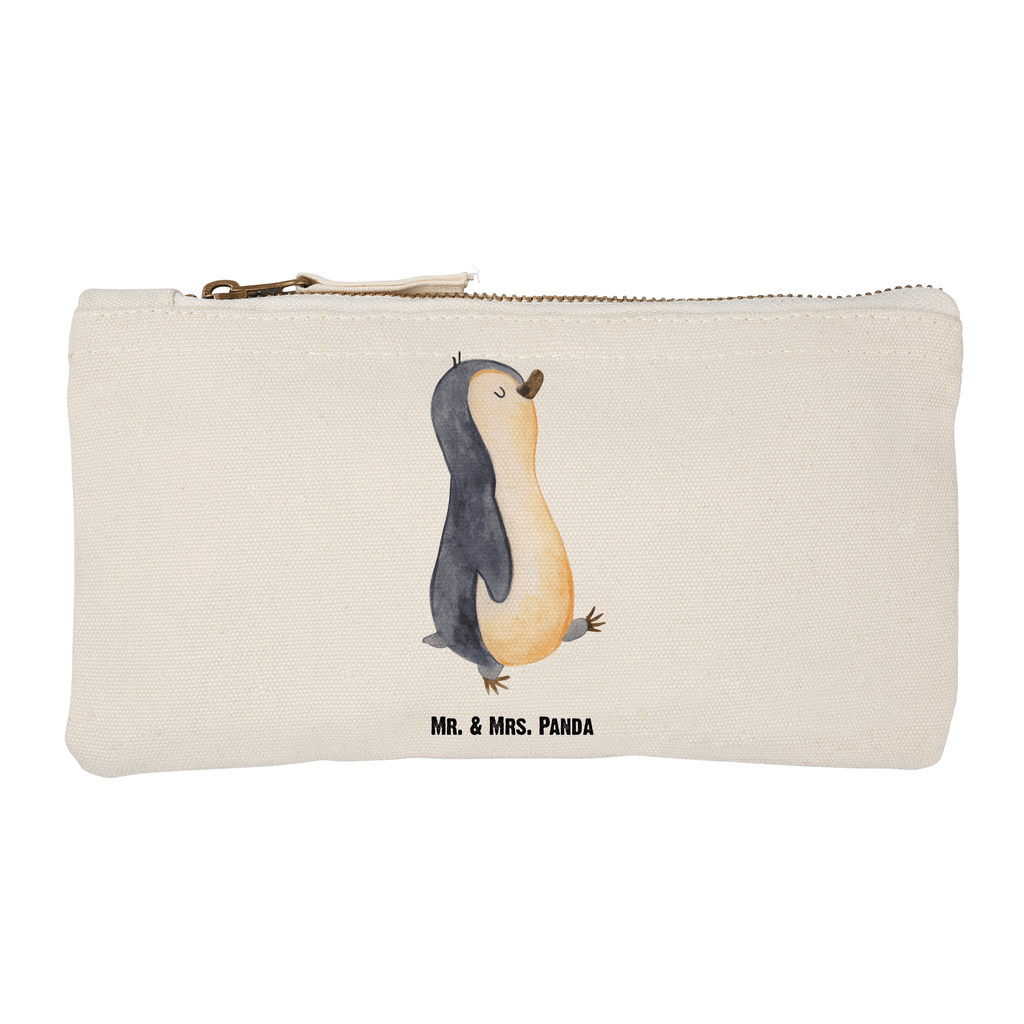 Schminktasche Pinguin marschierend Schminktasche, Kosmetiktasche, Kosmetikbeutel, Stiftemäppchen, Etui, Federmappe, Makeup, XXL, Schminketui, Kosmetiketui, Schlamperetui, Pinguin, Pinguine, Frühaufsteher, Langschläfer, Bruder, Schwester, Familie