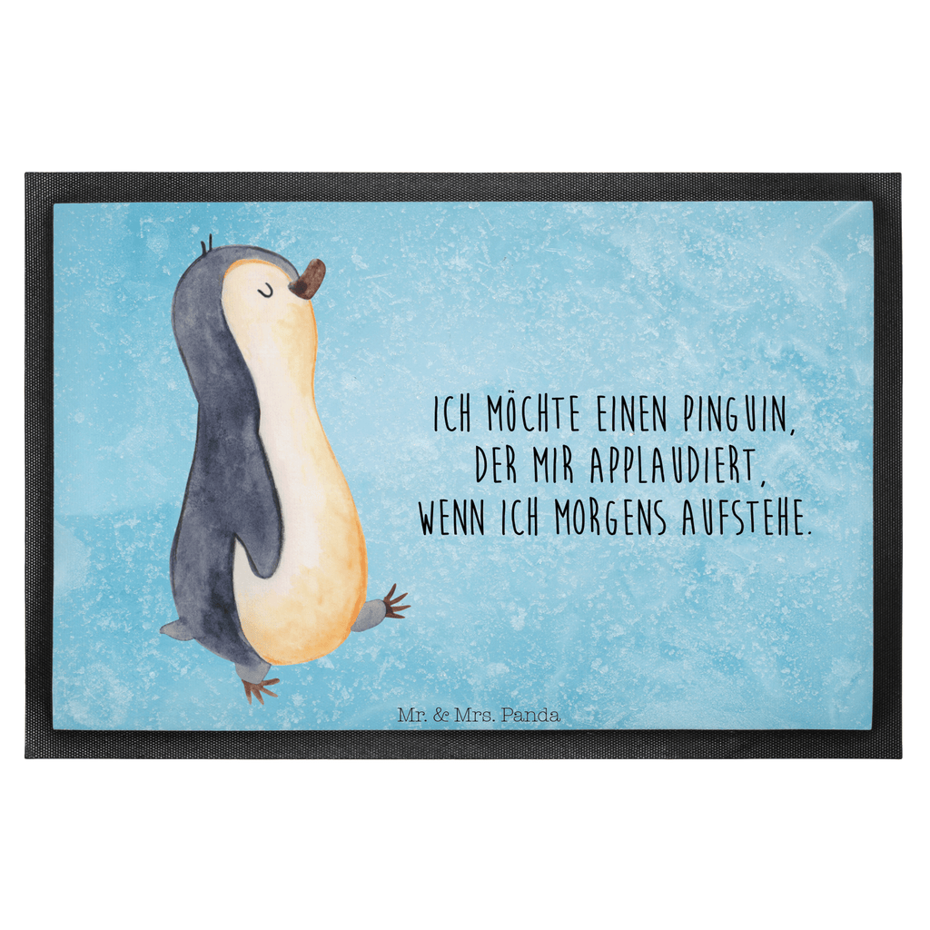 Fußmatte Pinguin marschierend Türvorleger, Schmutzmatte, Fußabtreter, Matte, Schmutzfänger, Fußabstreifer, Schmutzfangmatte, Türmatte, Motivfußmatte, Haustürmatte, Vorleger, Pinguin, Pinguine, Frühaufsteher, Langschläfer, Bruder, Schwester, Familie