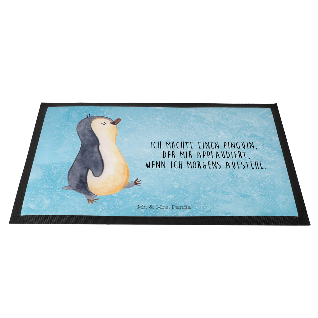 Fußmatte Pinguin marschierend Türvorleger, Schmutzmatte, Fußabtreter, Matte, Schmutzfänger, Fußabstreifer, Schmutzfangmatte, Türmatte, Motivfußmatte, Haustürmatte, Vorleger, Pinguin, Pinguine, Frühaufsteher, Langschläfer, Bruder, Schwester, Familie