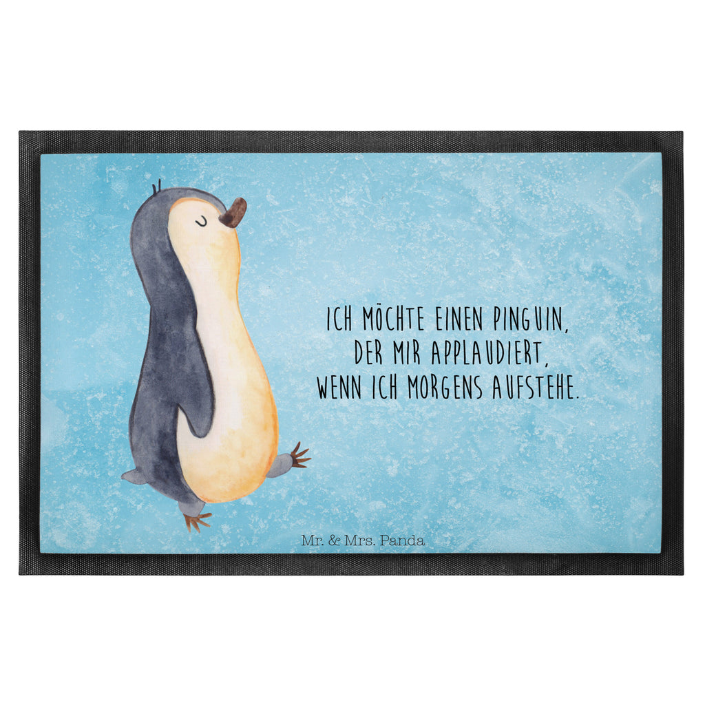 Fußmatte Pinguin marschierend Türvorleger, Schmutzmatte, Fußabtreter, Matte, Schmutzfänger, Fußabstreifer, Schmutzfangmatte, Türmatte, Motivfußmatte, Haustürmatte, Vorleger, Pinguin, Pinguine, Frühaufsteher, Langschläfer, Bruder, Schwester, Familie