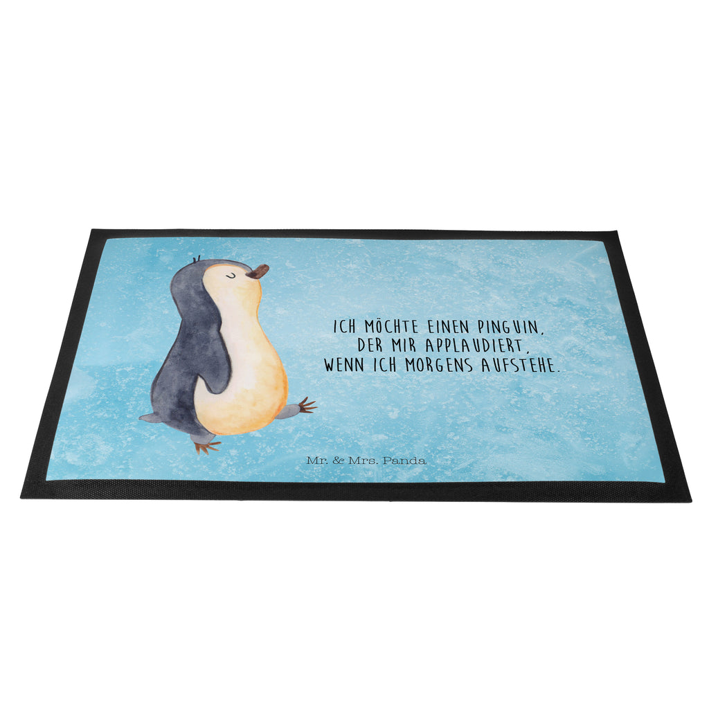 Fußmatte Pinguin marschierend Türvorleger, Schmutzmatte, Fußabtreter, Matte, Schmutzfänger, Fußabstreifer, Schmutzfangmatte, Türmatte, Motivfußmatte, Haustürmatte, Vorleger, Pinguin, Pinguine, Frühaufsteher, Langschläfer, Bruder, Schwester, Familie