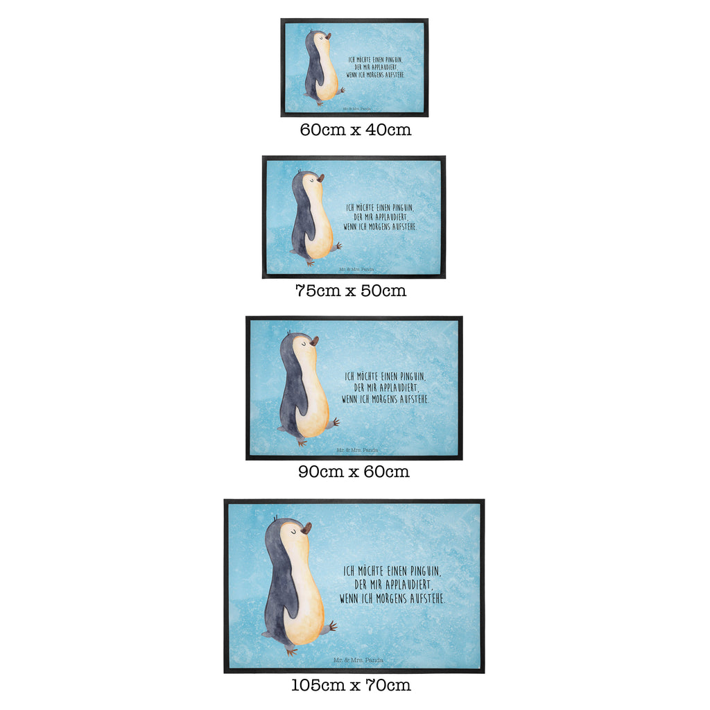 Fußmatte Pinguin marschierend Türvorleger, Schmutzmatte, Fußabtreter, Matte, Schmutzfänger, Fußabstreifer, Schmutzfangmatte, Türmatte, Motivfußmatte, Haustürmatte, Vorleger, Pinguin, Pinguine, Frühaufsteher, Langschläfer, Bruder, Schwester, Familie