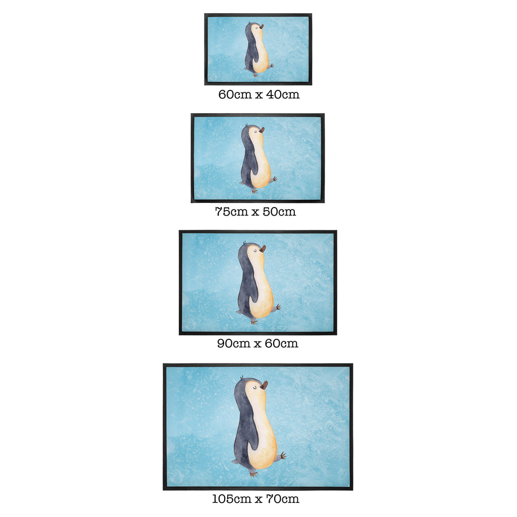 Fußmatte Pinguin marschierend Türvorleger, Schmutzmatte, Fußabtreter, Matte, Schmutzfänger, Fußabstreifer, Schmutzfangmatte, Türmatte, Motivfußmatte, Haustürmatte, Vorleger, Pinguin, Pinguine, Frühaufsteher, Langschläfer, Bruder, Schwester, Familie