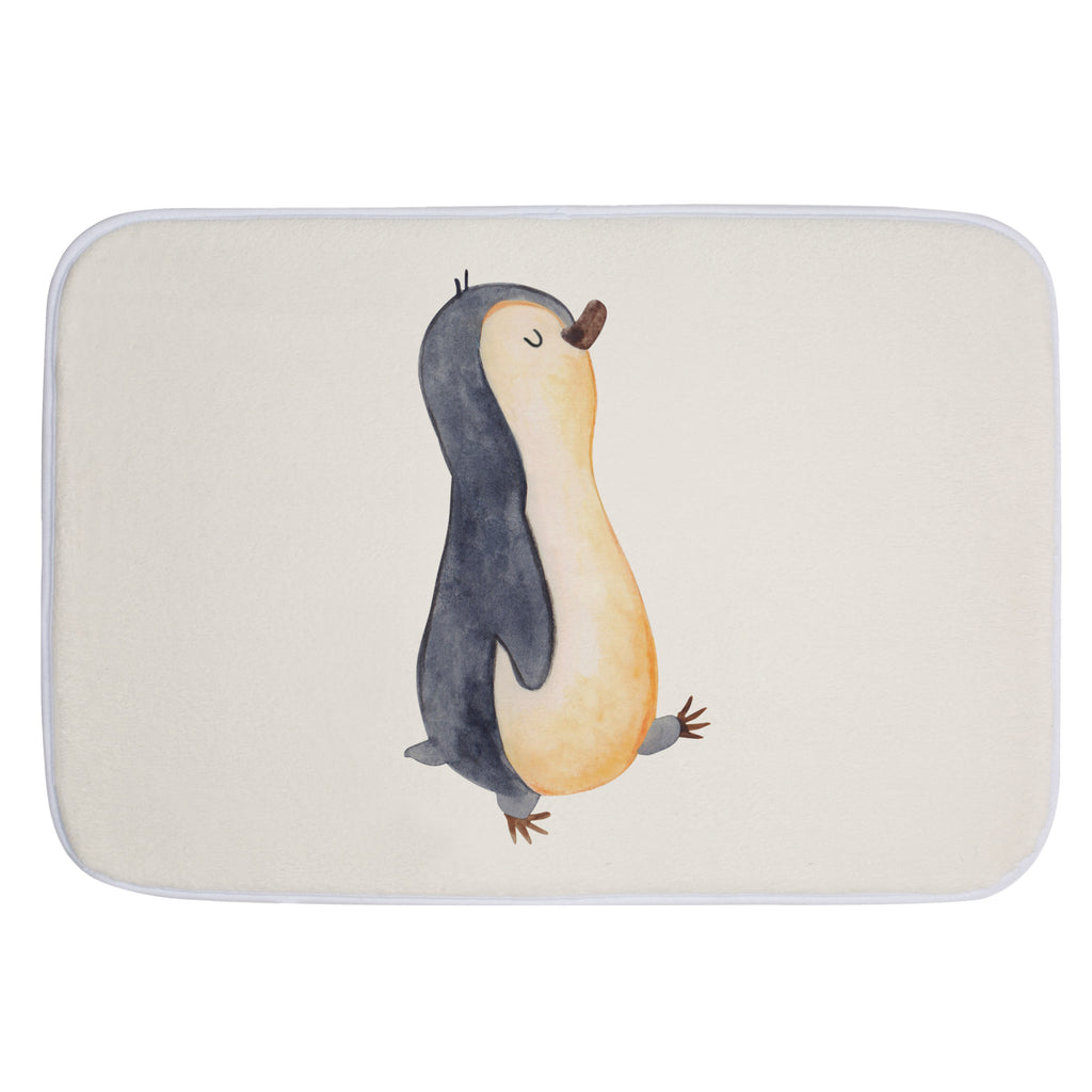 Badvorleger Pinguin marschierend Badematte, Badteppich, Duschvorleger, Badezimmerteppich, Badezimmermatte, Badvorleger, Duschmatte, Duschteppich, Pinguin, Pinguine, Frühaufsteher, Langschläfer, Bruder, Schwester, Familie