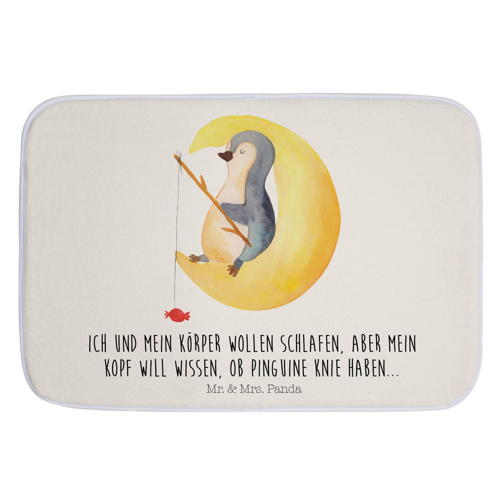 Badvorleger Pinguin Mond Badematte, Badteppich, Duschvorleger, Badezimmerteppich, Badezimmermatte, Badvorleger, Duschmatte, Duschteppich, Pinguin, Pinguine, Spruch, schlafen, Nachtruhe, Einschlafen, Schlafzimmer, Schlafstörungen, Gästezimmer