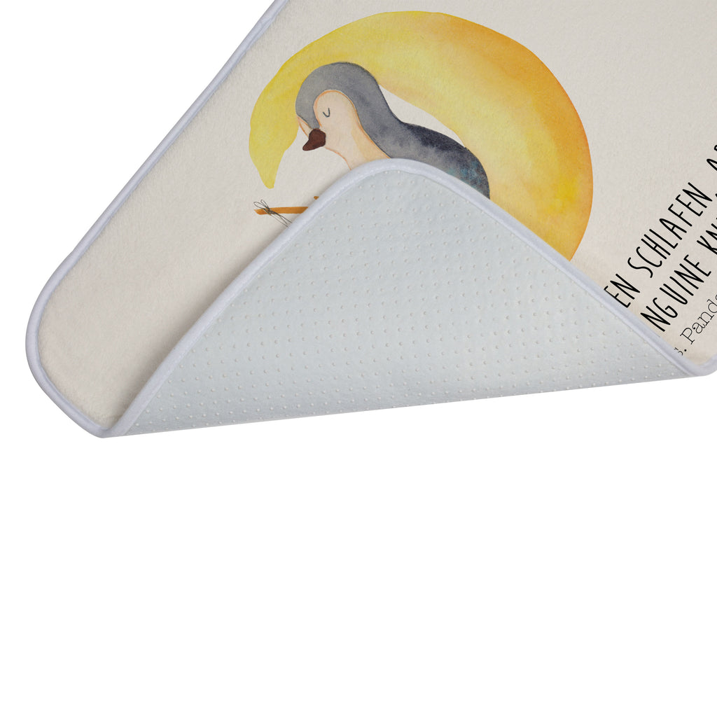 Badvorleger Pinguin Mond Badematte, Badteppich, Duschvorleger, Badezimmerteppich, Badezimmermatte, Badvorleger, Duschmatte, Duschteppich, Pinguin, Pinguine, Spruch, schlafen, Nachtruhe, Einschlafen, Schlafzimmer, Schlafstörungen, Gästezimmer