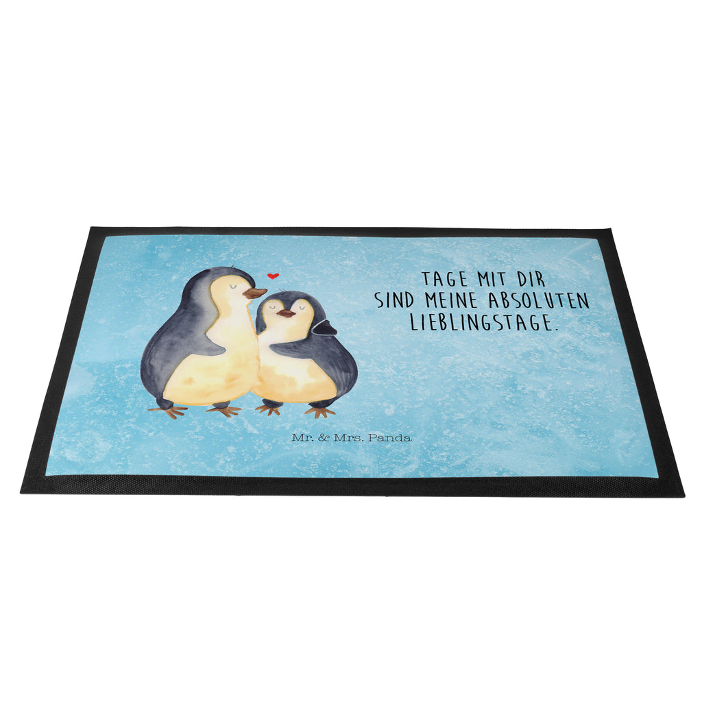 Fußmatte Pinguin umarmend Türvorleger, Schmutzmatte, Fußabtreter, Matte, Schmutzfänger, Fußabstreifer, Schmutzfangmatte, Türmatte, Motivfußmatte, Haustürmatte, Vorleger, Pinguin, Liebe, Liebespaar, Liebesbeweis, Liebesgeschenk, Verlobung, Jahrestag, Hochzeitstag, Hochzeit, Hochzeitsgeschenk