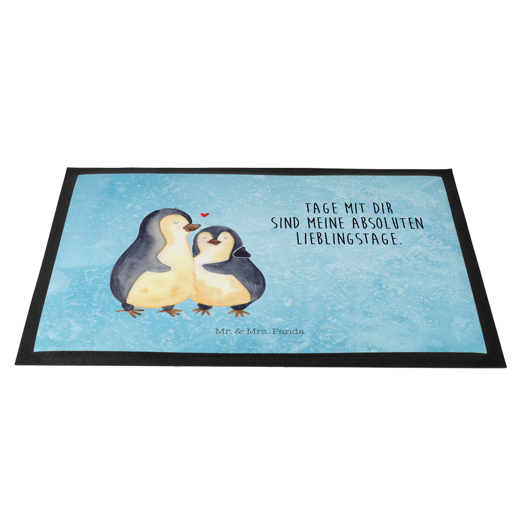 Fußmatte Pinguin umarmend Türvorleger, Schmutzmatte, Fußabtreter, Matte, Schmutzfänger, Fußabstreifer, Schmutzfangmatte, Türmatte, Motivfußmatte, Haustürmatte, Vorleger, Pinguin, Liebe, Liebespaar, Liebesbeweis, Liebesgeschenk, Verlobung, Jahrestag, Hochzeitstag, Hochzeit, Hochzeitsgeschenk