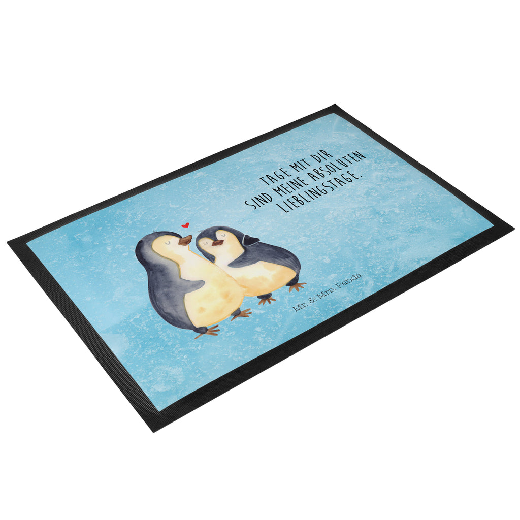 Fußmatte Pinguin umarmend Türvorleger, Schmutzmatte, Fußabtreter, Matte, Schmutzfänger, Fußabstreifer, Schmutzfangmatte, Türmatte, Motivfußmatte, Haustürmatte, Vorleger, Pinguin, Liebe, Liebespaar, Liebesbeweis, Liebesgeschenk, Verlobung, Jahrestag, Hochzeitstag, Hochzeit, Hochzeitsgeschenk