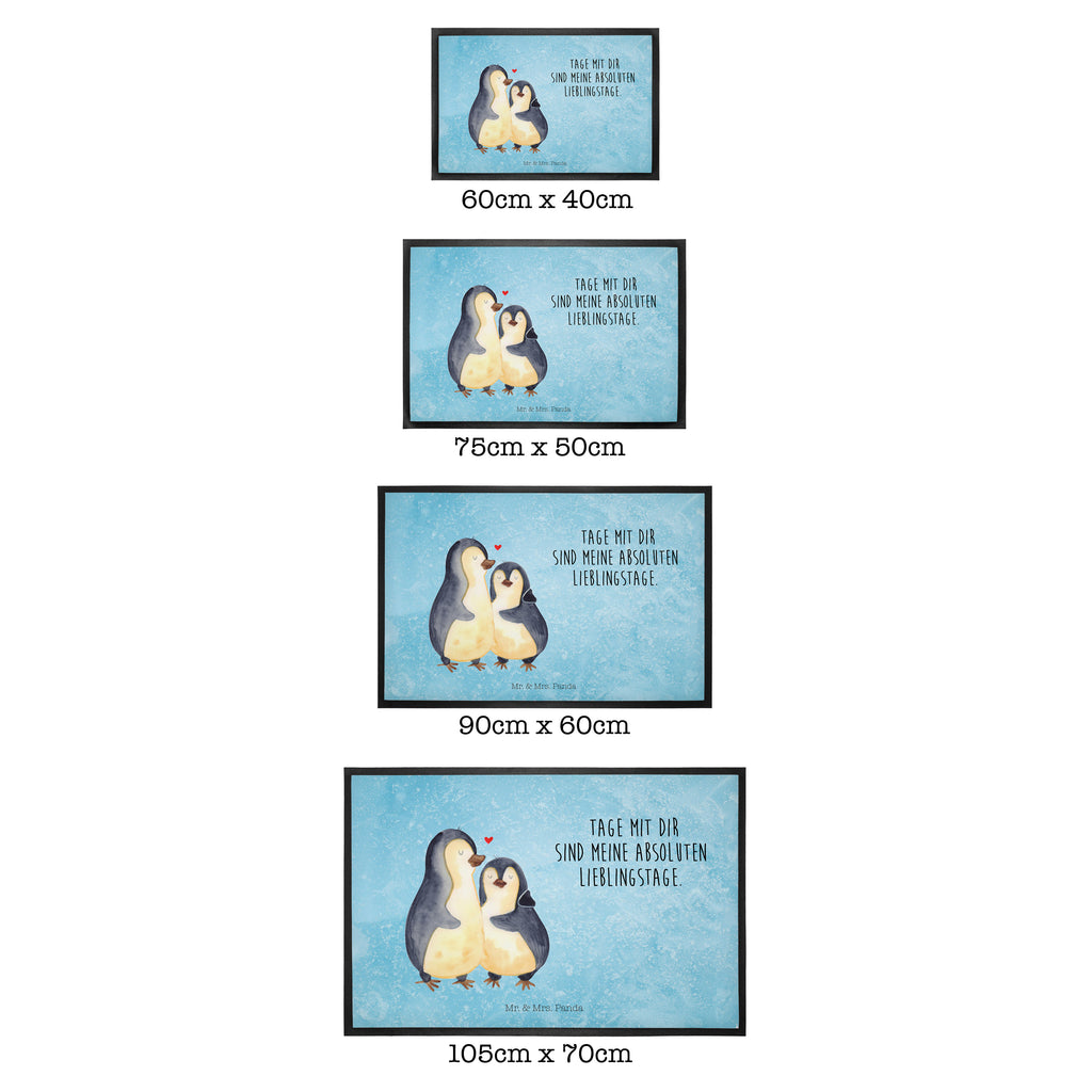 Fußmatte Pinguin umarmend Türvorleger, Schmutzmatte, Fußabtreter, Matte, Schmutzfänger, Fußabstreifer, Schmutzfangmatte, Türmatte, Motivfußmatte, Haustürmatte, Vorleger, Pinguin, Liebe, Liebespaar, Liebesbeweis, Liebesgeschenk, Verlobung, Jahrestag, Hochzeitstag, Hochzeit, Hochzeitsgeschenk