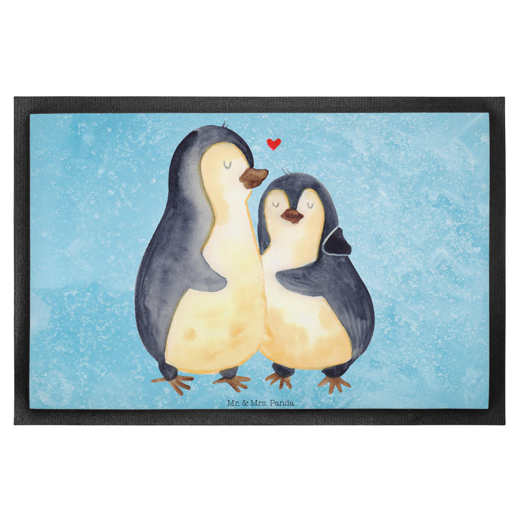Fußmatte Pinguin umarmend Türvorleger, Schmutzmatte, Fußabtreter, Matte, Schmutzfänger, Fußabstreifer, Schmutzfangmatte, Türmatte, Motivfußmatte, Haustürmatte, Vorleger, Pinguin, Liebe, Liebespaar, Liebesbeweis, Liebesgeschenk, Verlobung, Jahrestag, Hochzeitstag, Hochzeit, Hochzeitsgeschenk