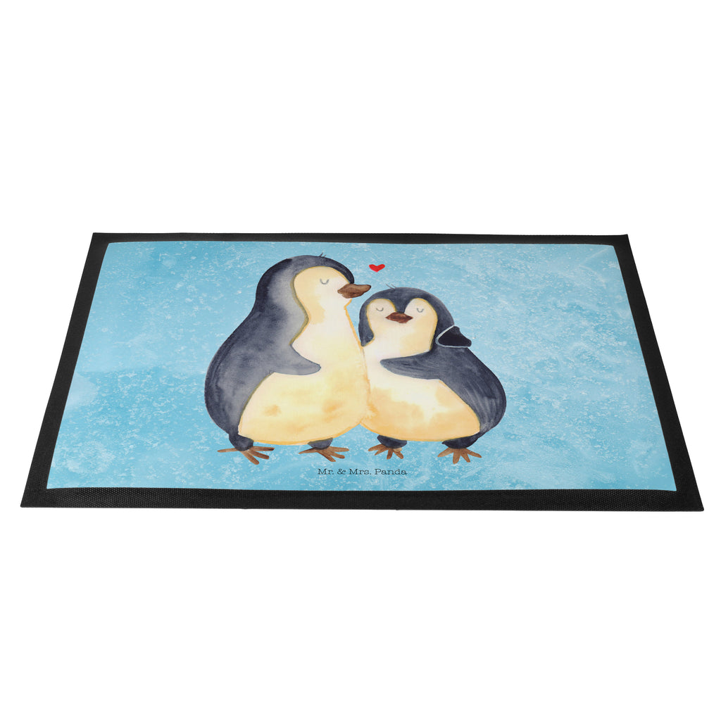 Fußmatte Pinguin umarmend Türvorleger, Schmutzmatte, Fußabtreter, Matte, Schmutzfänger, Fußabstreifer, Schmutzfangmatte, Türmatte, Motivfußmatte, Haustürmatte, Vorleger, Pinguin, Liebe, Liebespaar, Liebesbeweis, Liebesgeschenk, Verlobung, Jahrestag, Hochzeitstag, Hochzeit, Hochzeitsgeschenk