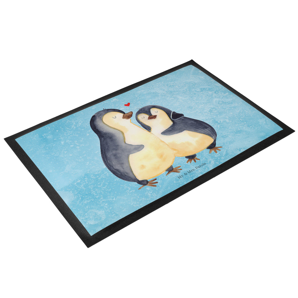 Fußmatte Pinguin umarmend Türvorleger, Schmutzmatte, Fußabtreter, Matte, Schmutzfänger, Fußabstreifer, Schmutzfangmatte, Türmatte, Motivfußmatte, Haustürmatte, Vorleger, Pinguin, Liebe, Liebespaar, Liebesbeweis, Liebesgeschenk, Verlobung, Jahrestag, Hochzeitstag, Hochzeit, Hochzeitsgeschenk